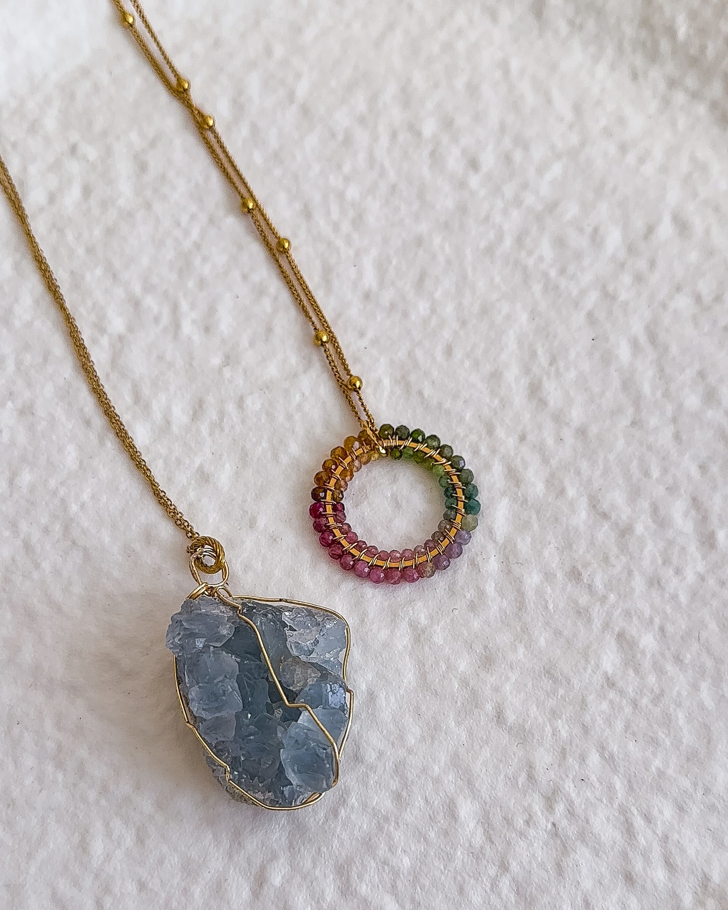 tęczówka 25 mm • kolorowy naszyjnik z turmalinu