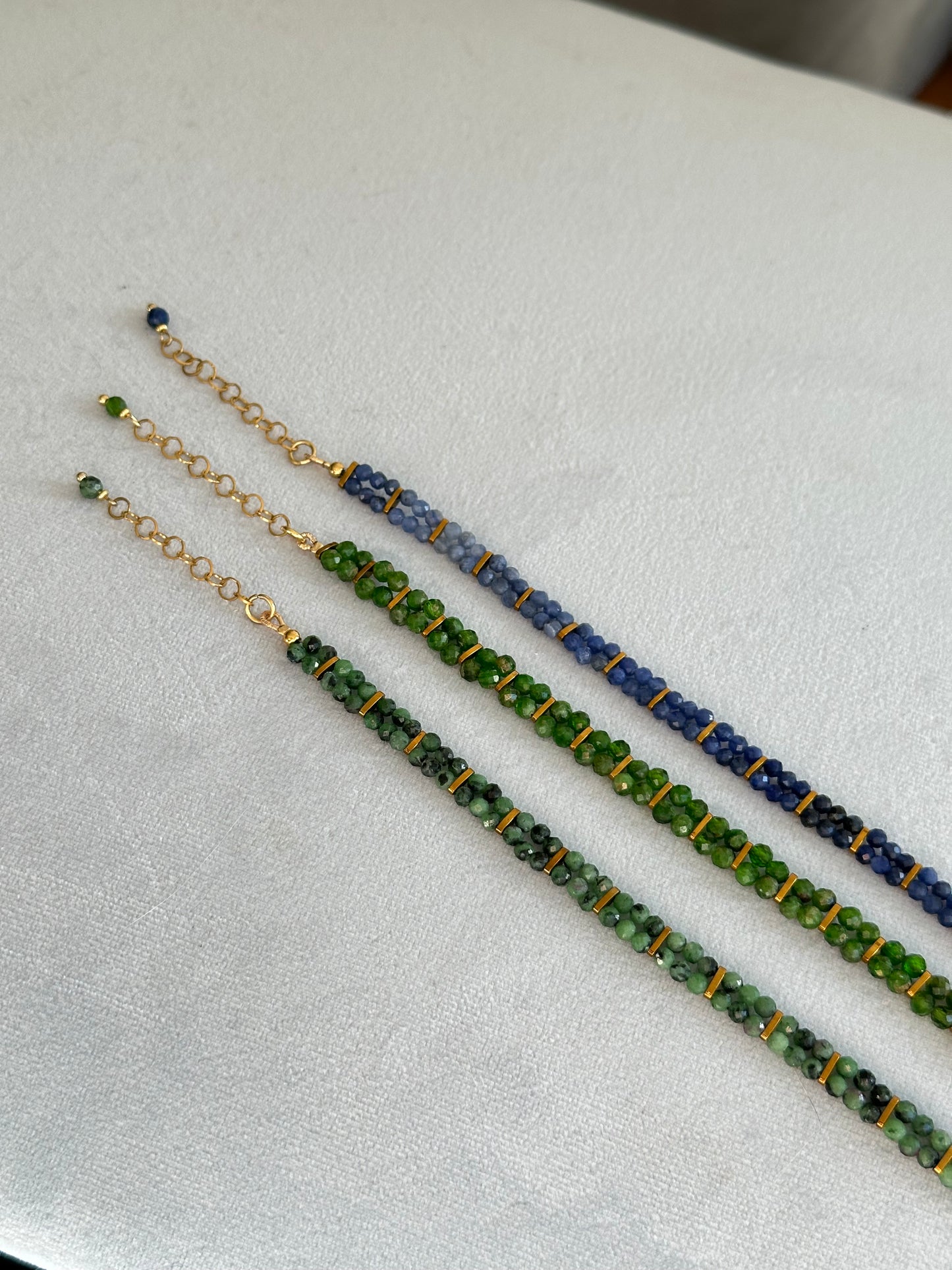 verdea • podwójna bransoletka z diopsydu