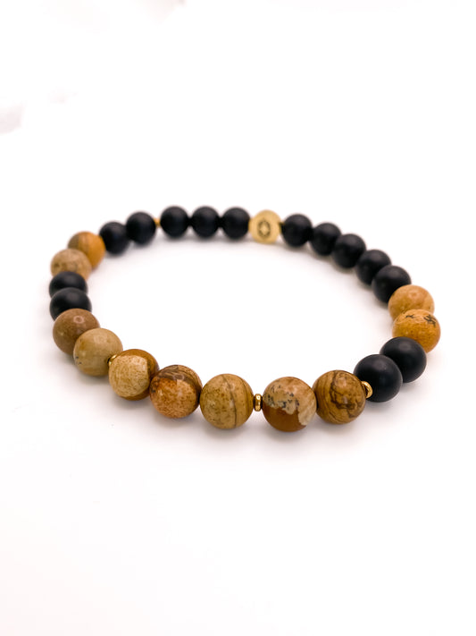 sand II • bransoletka męska z jaspisu i onyksu