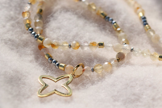 sonia • naszyjnik z cytrynu z koniczyną