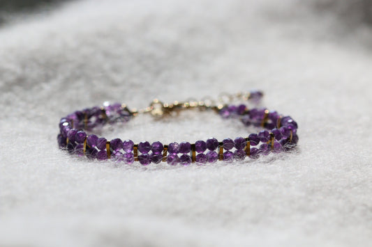 amara • podwójna bransoletka z ametystu