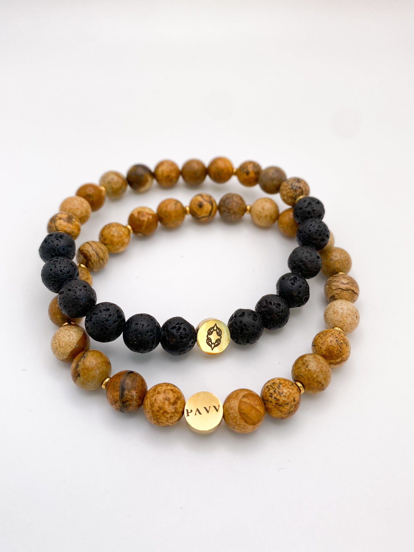 sand III • bransoletka męska z jaspisu i lawy