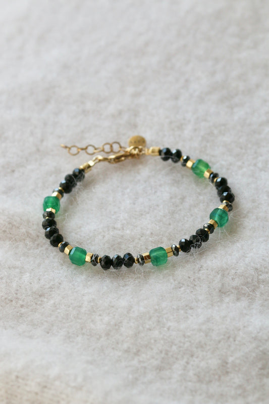 rita gold • bransoletka z czarnego turmalinu i agatu