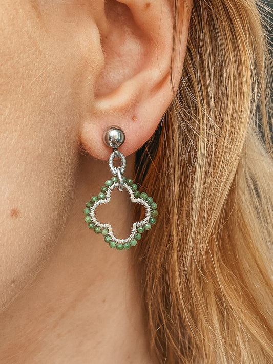 princess leia mini • kolczyki koniczyny z diopsydu