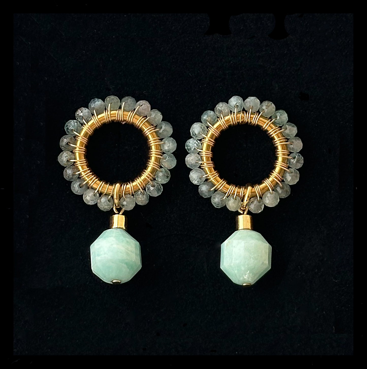 princess louise • plecione kolczyki z amazonitu