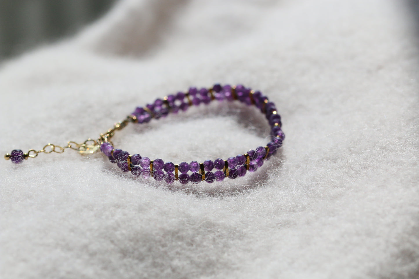 amara • podwójna bransoletka z ametystu