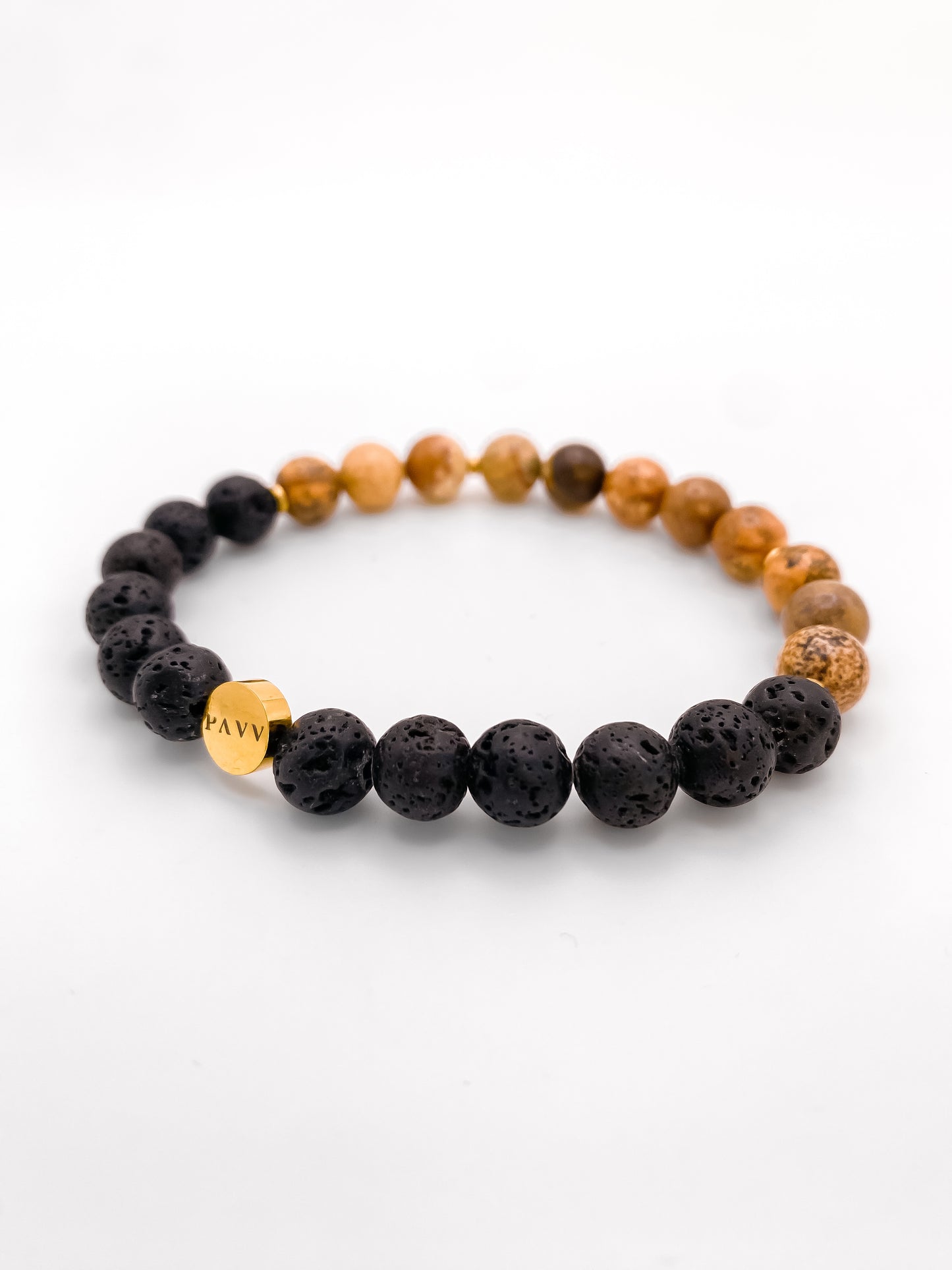 sand III • bransoletka męska z jaspisu i lawy