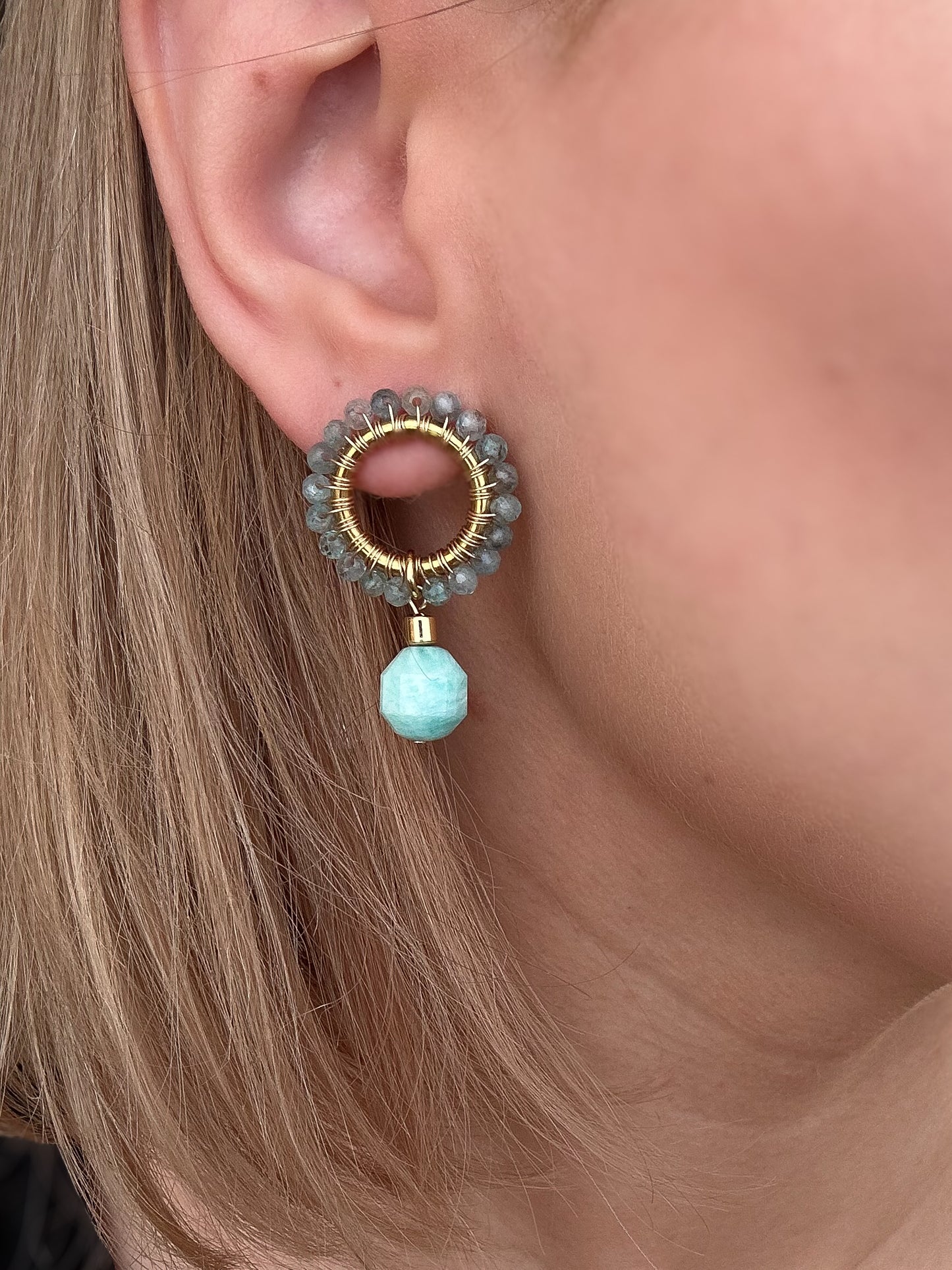 princess louise • plecione kolczyki z amazonitu