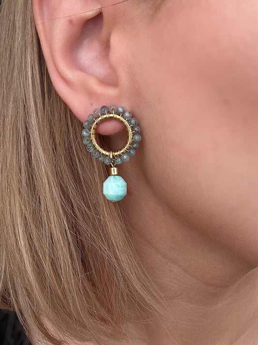 princess louise • plecione kolczyki z amazonitu