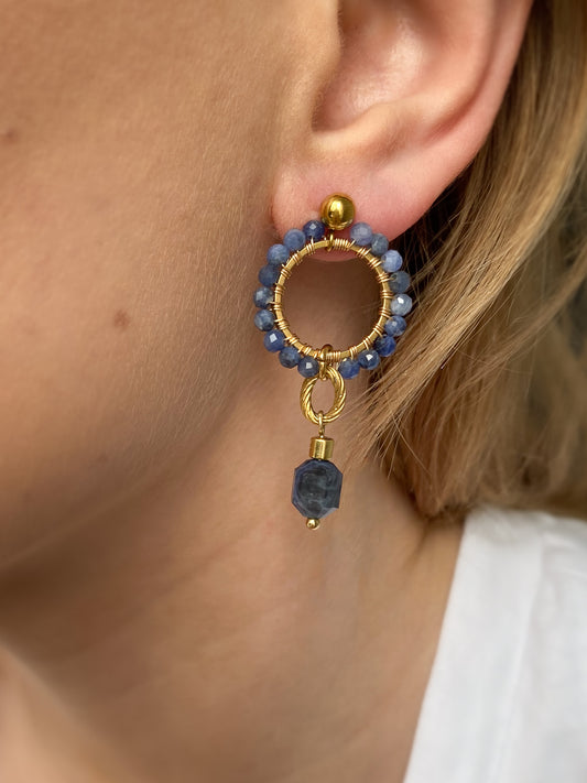 princess hanna • plecione kolczyki z sodalitu