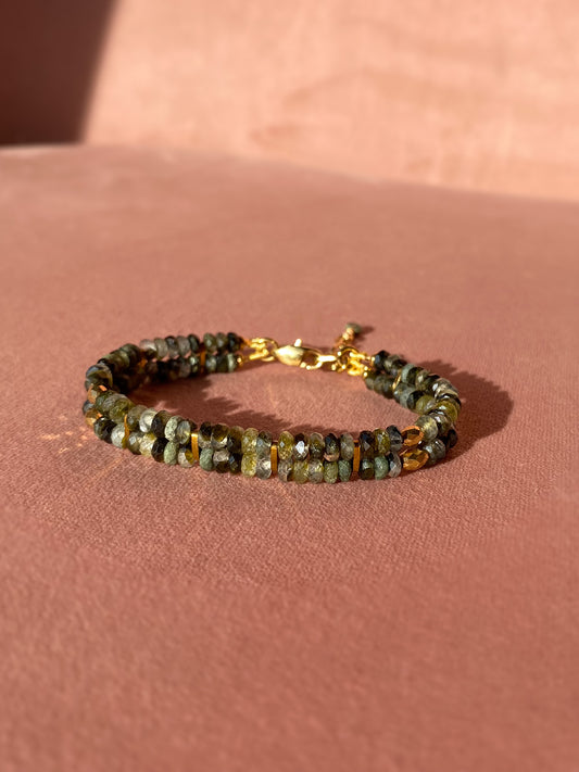 bransoletka z zielonego frenitu z epidotem