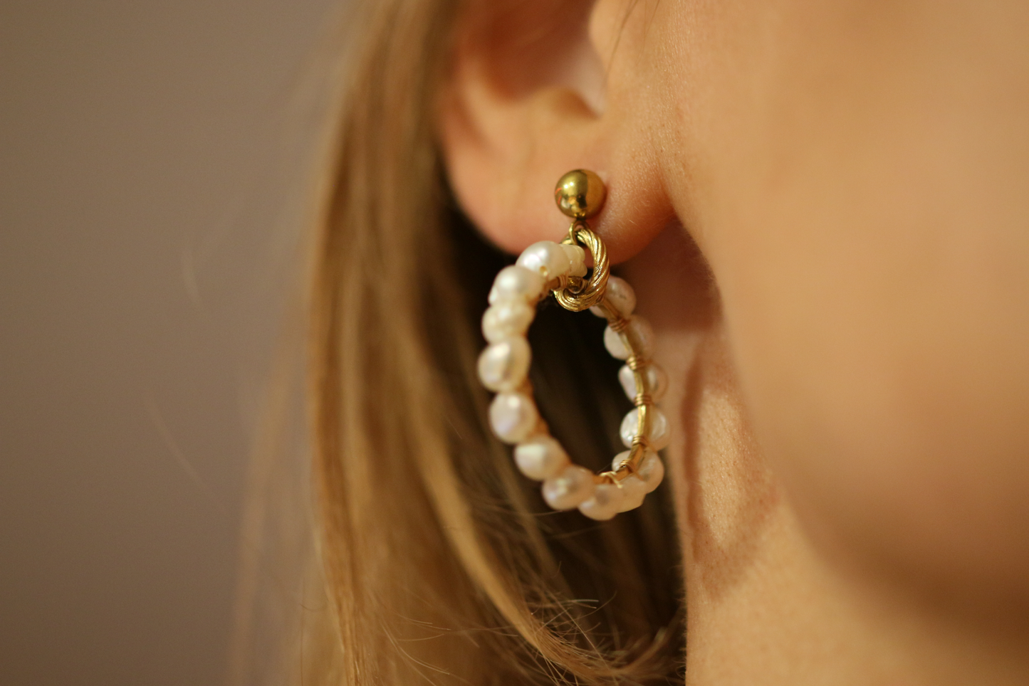 princess alma • plecione kolczyki z prawdziwych pereł