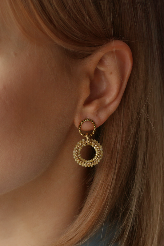 princess isolde • plecione kolczyki z żółtej cyrkonii