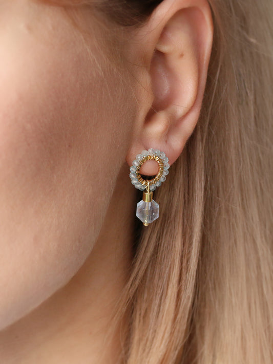 princess carolina • plecione kolczyki z błękitnego topazu