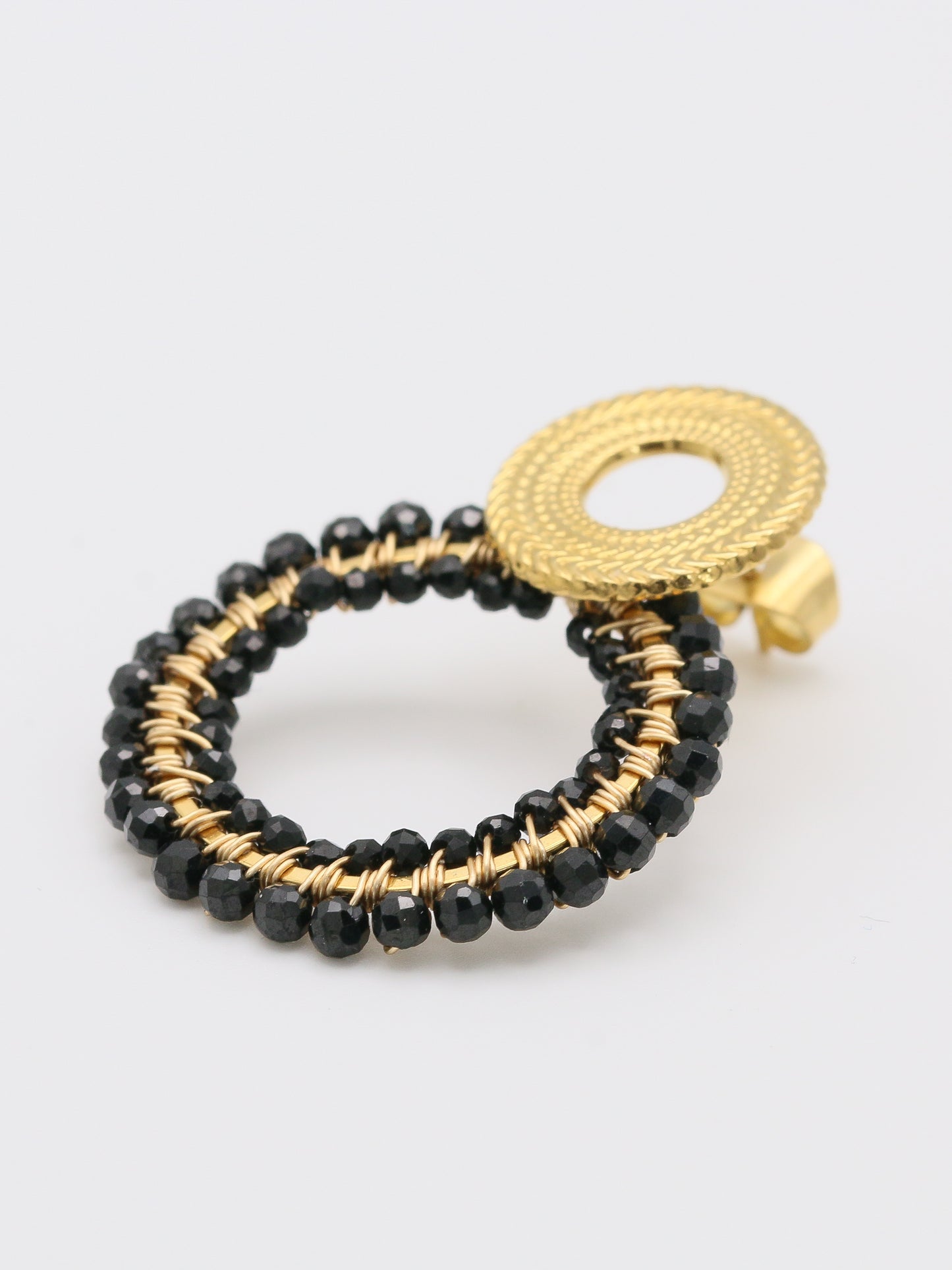 queen elisabeth • plecione kolczyki z czarnego turmalinu