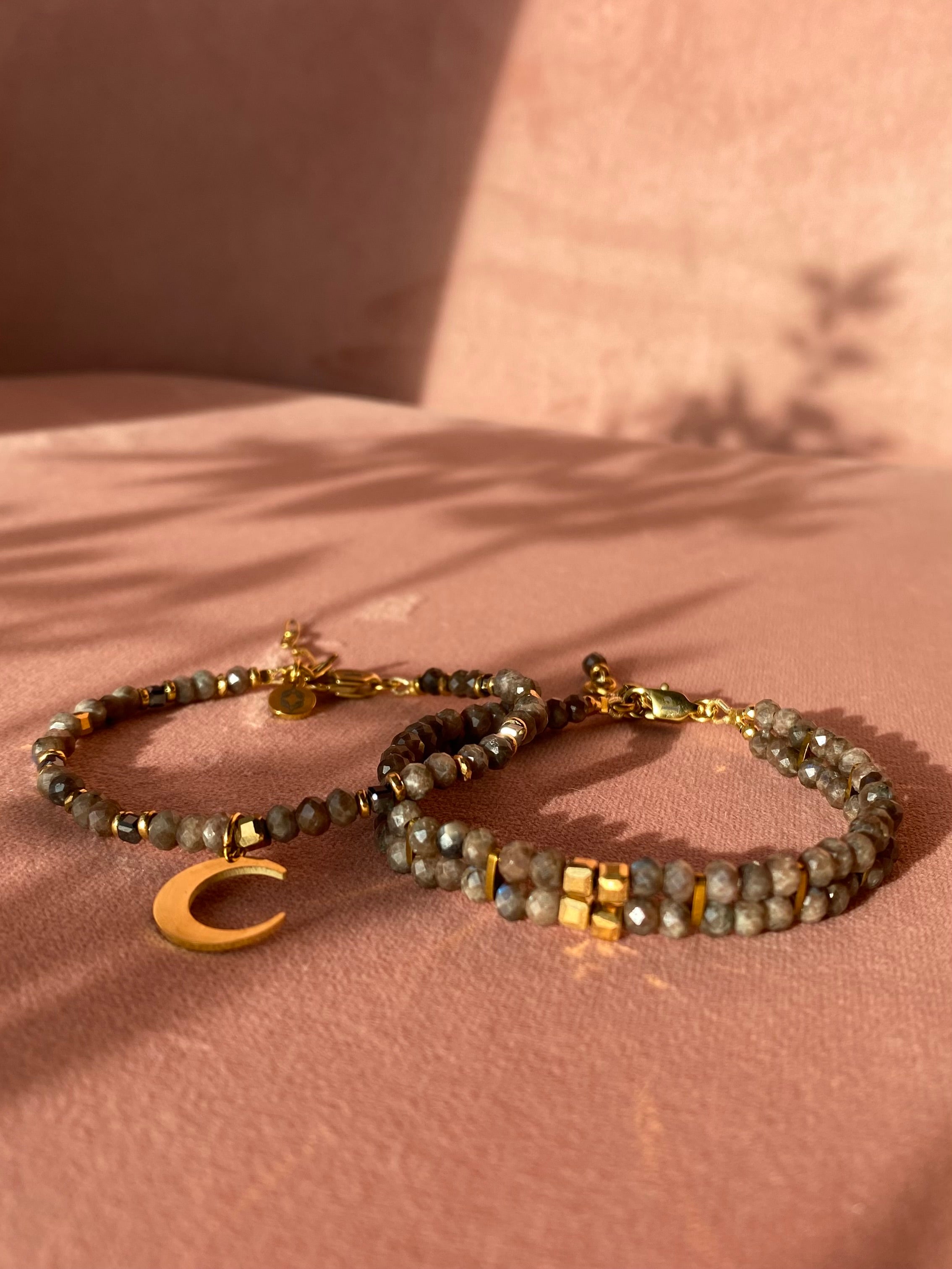 Bransoletka COCO z afrykańskiego labradorytu