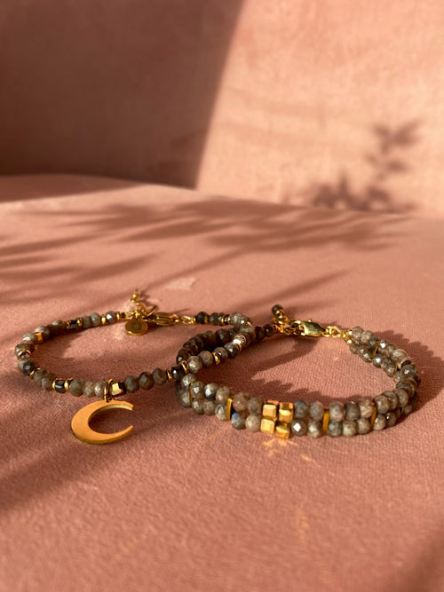 Bransoletka COCO z afrykańskiego labradorytu