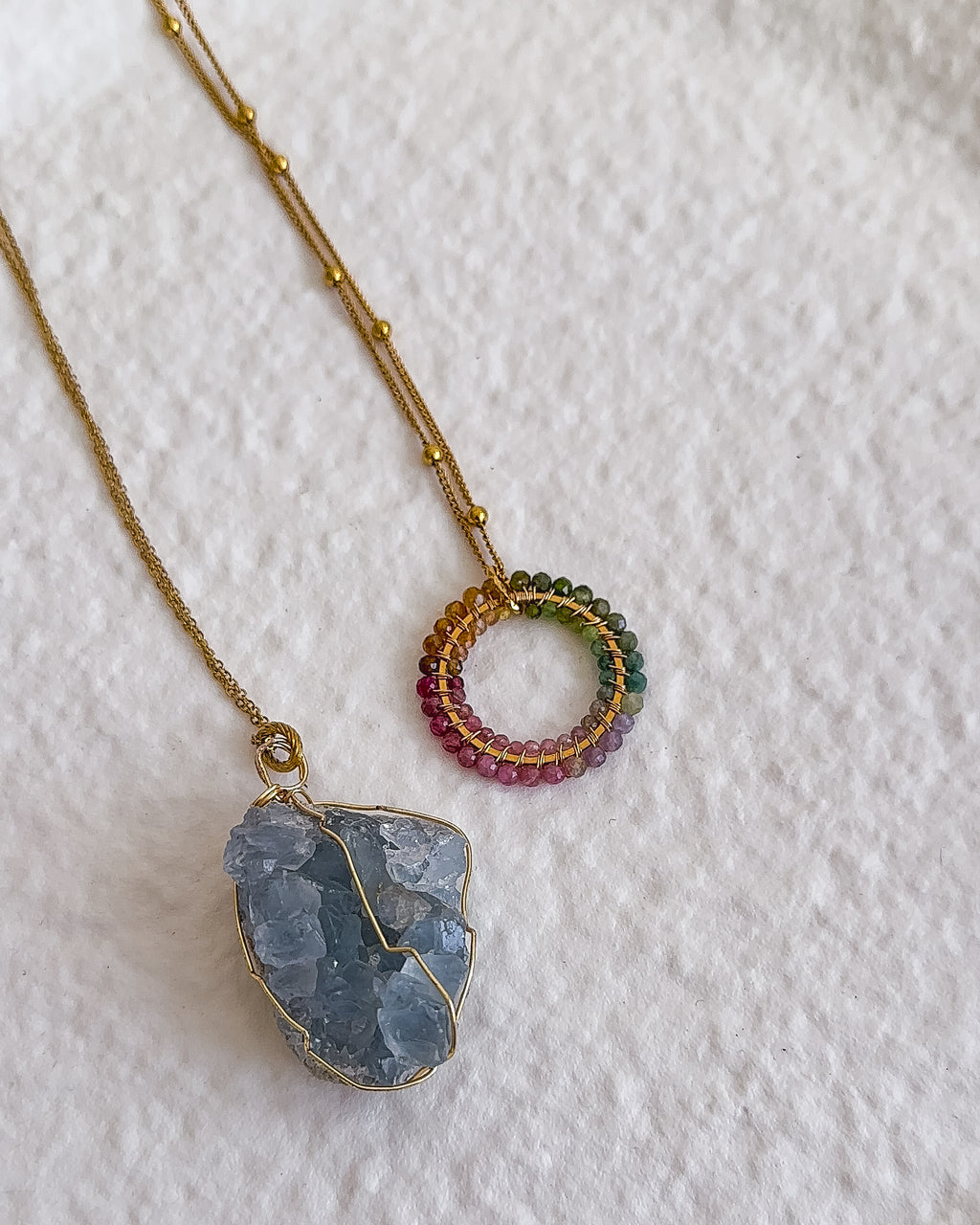 tęczówka 25 mm • kolorowy naszyjnik z turmalinu 