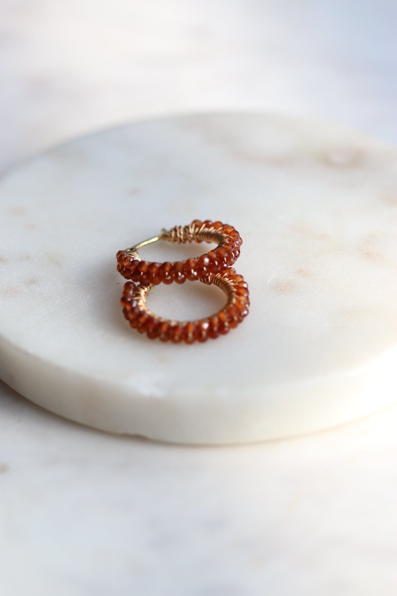 Kolczyki Hoop Princess z spessartynu