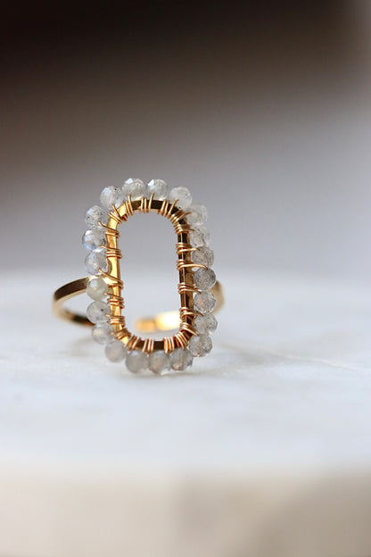 pierścionek SOPHIE z labradorytu