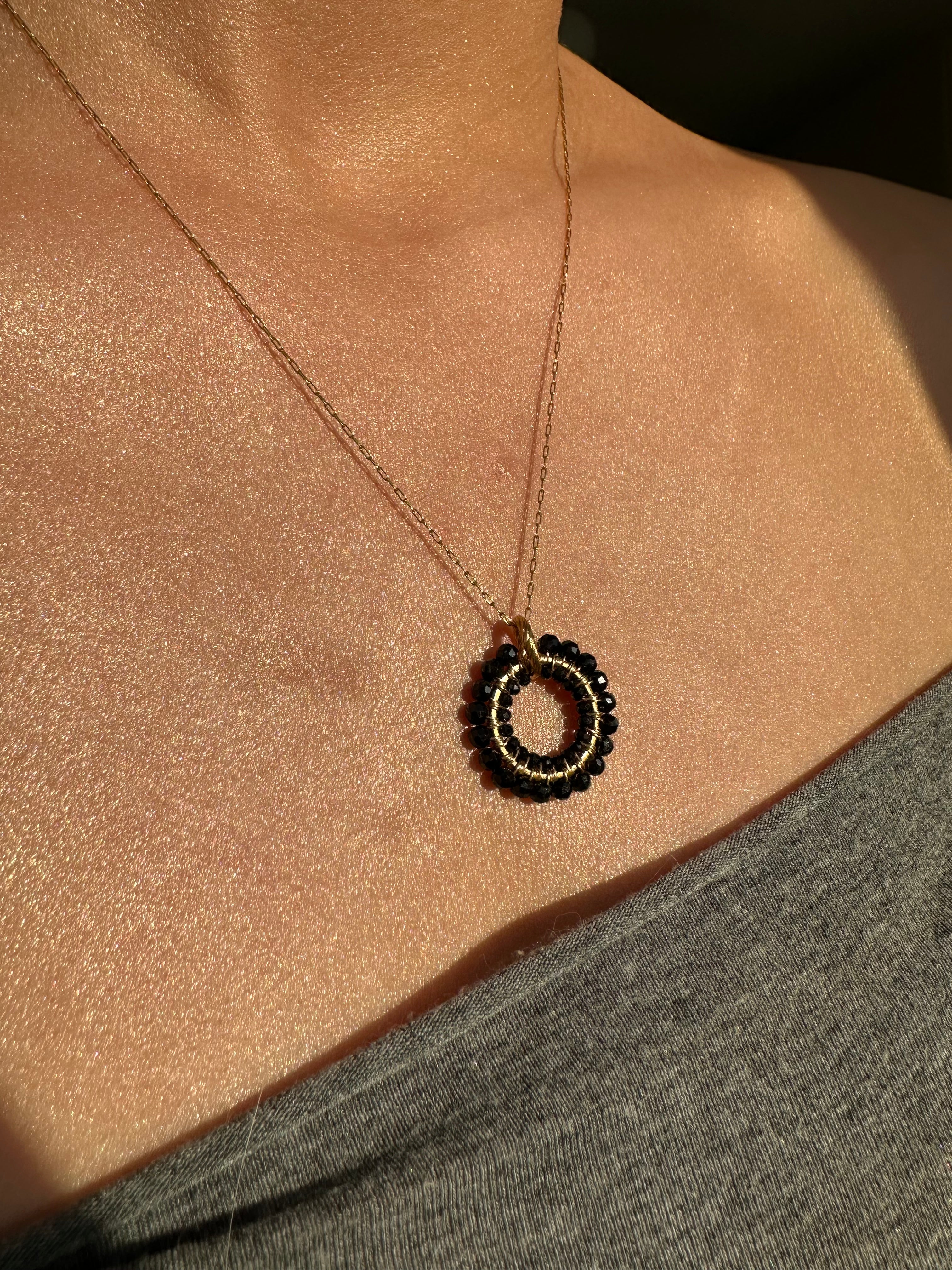 Naszyjnik IGNA 16 z czarnego turmalinu