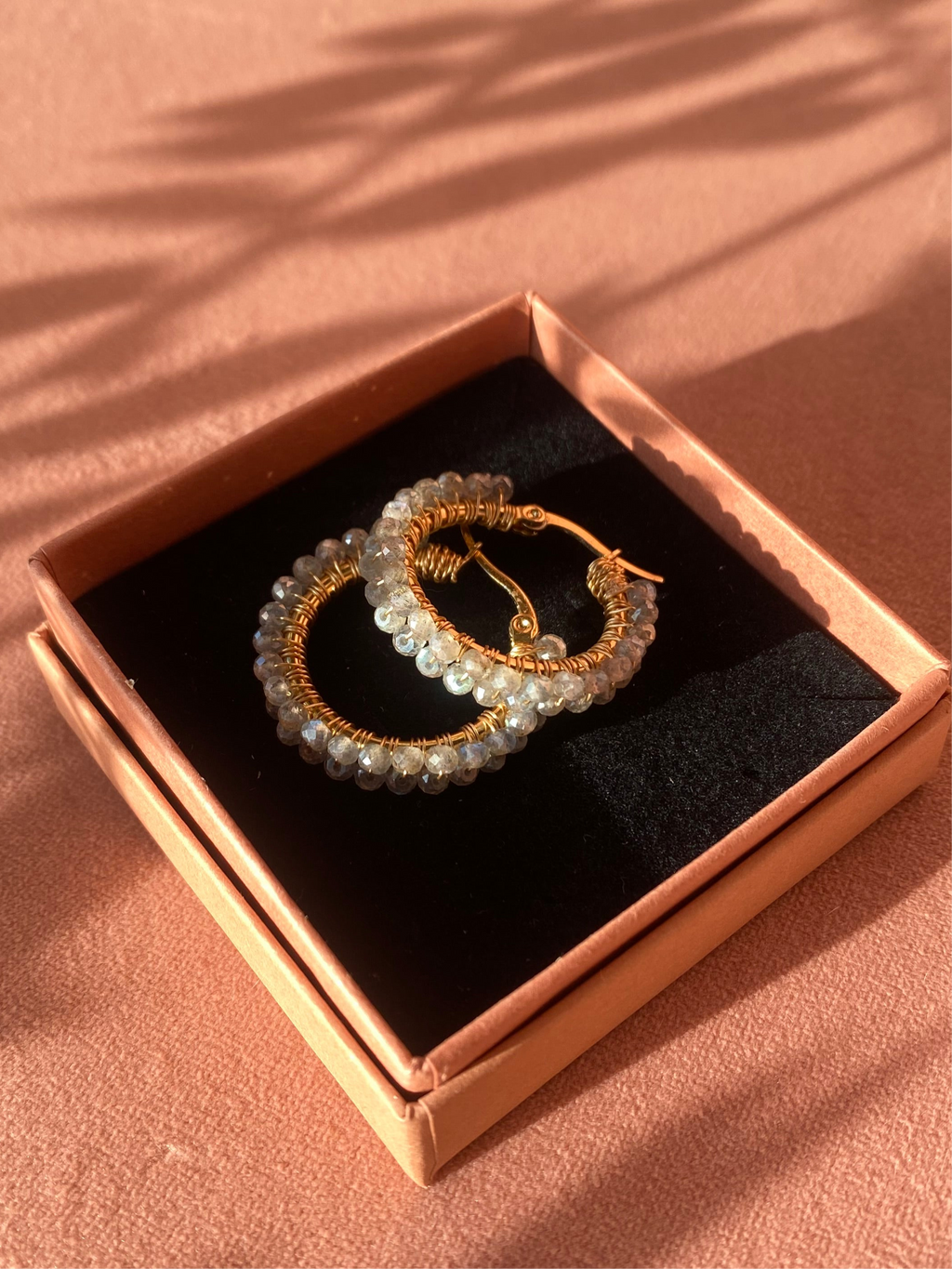 Kolczyki hoop Princess SELMA z labradorytu