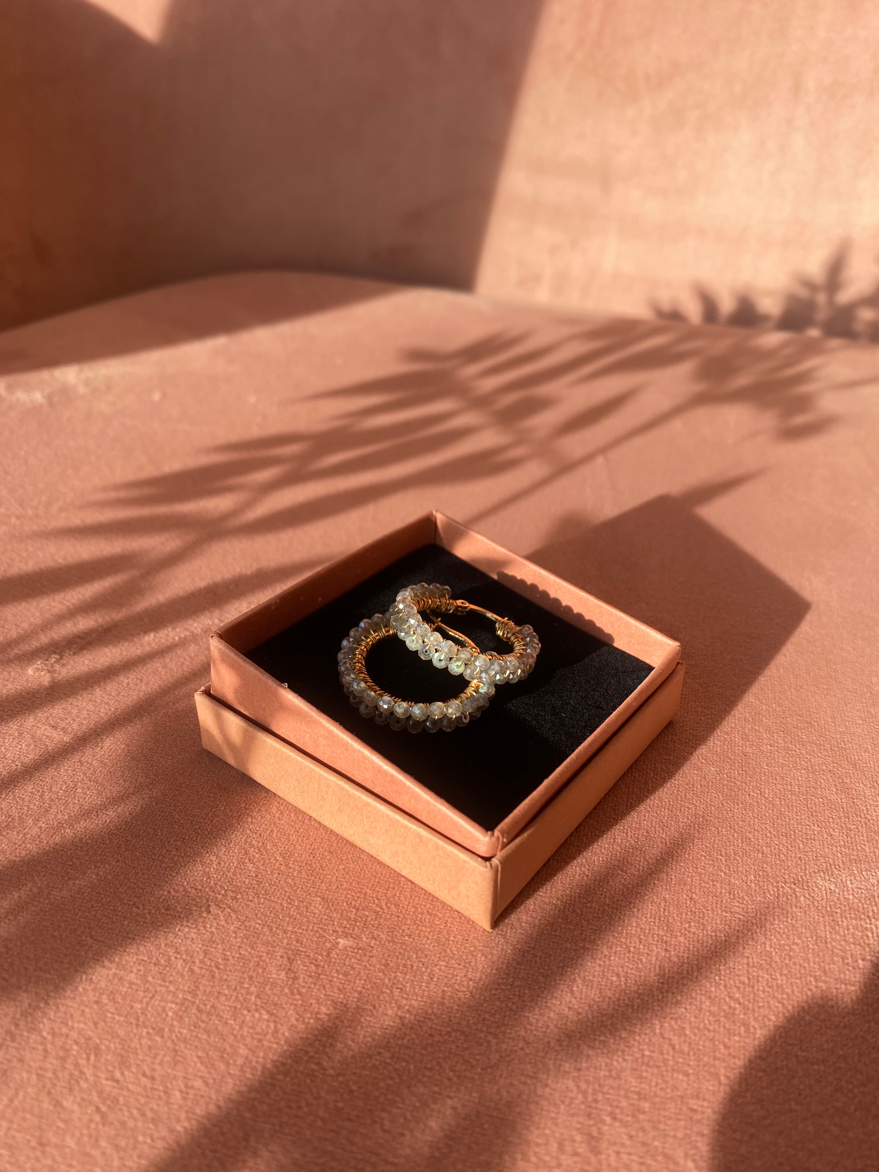 Kolczyki hoop Princess SELMA z labradorytu