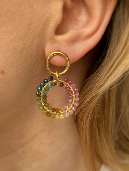 queen of colors • plecione kolczyki z turmalinu