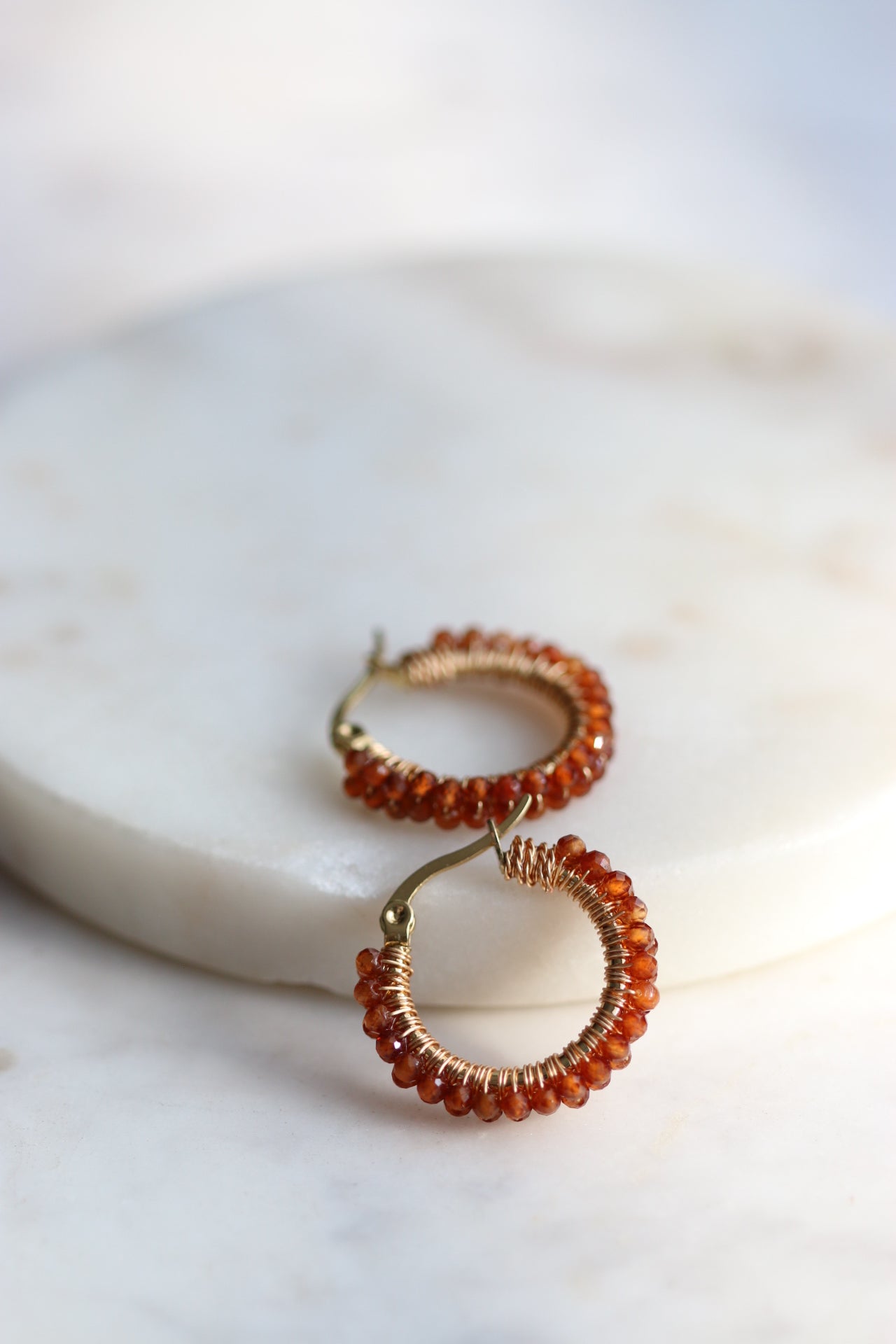 Kolczyki Hoop Princess z spessartynu