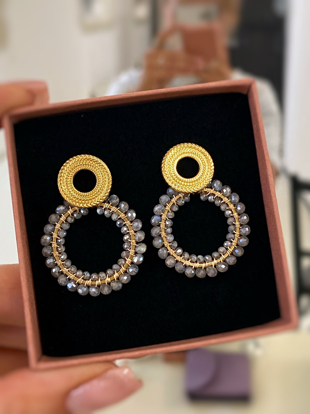 Kolczyki Queen ELISABETH z labradorytu