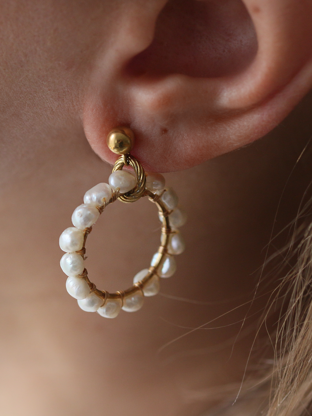 princess alma • plecione kolczyki z prawdziwych pereł