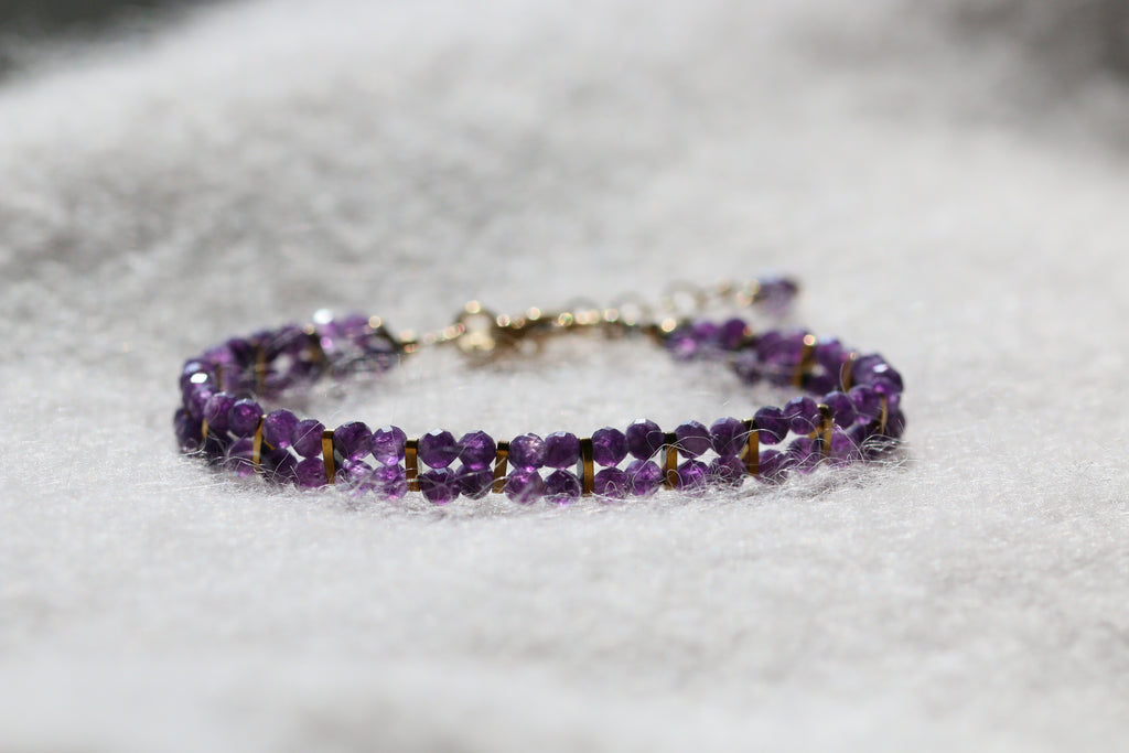 amara • podwójna bransoletka z ametystu