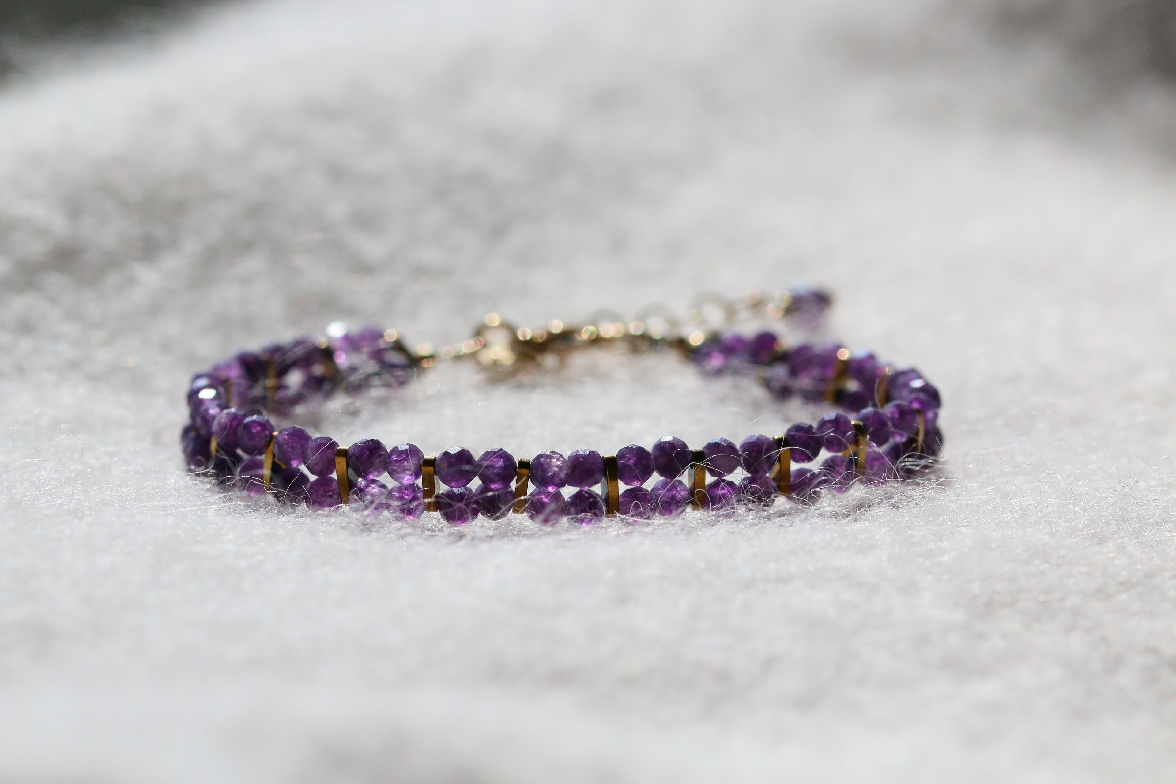 amara • podwójna bransoletka z ametystu