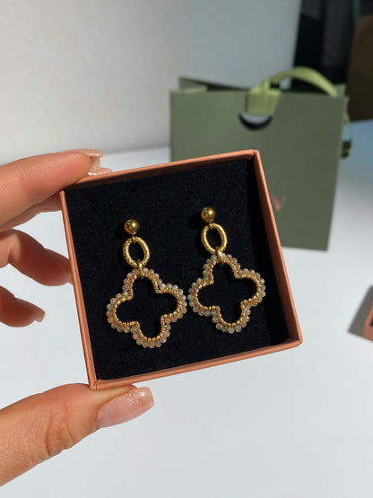 princess leia • kolczyki koniczyny z cyrkonu