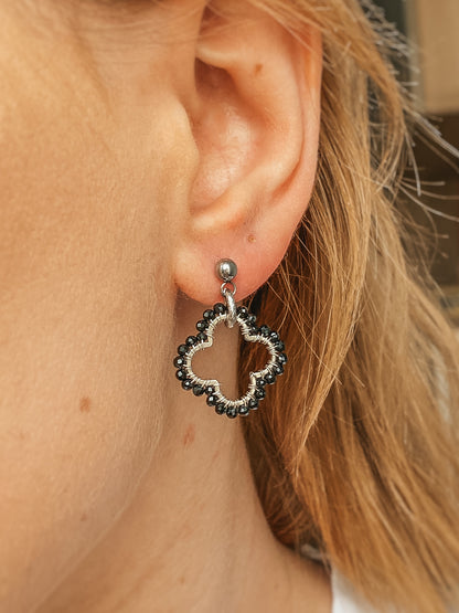 princess leia mini • kolczyki koniczyny z czarnego turmalinu