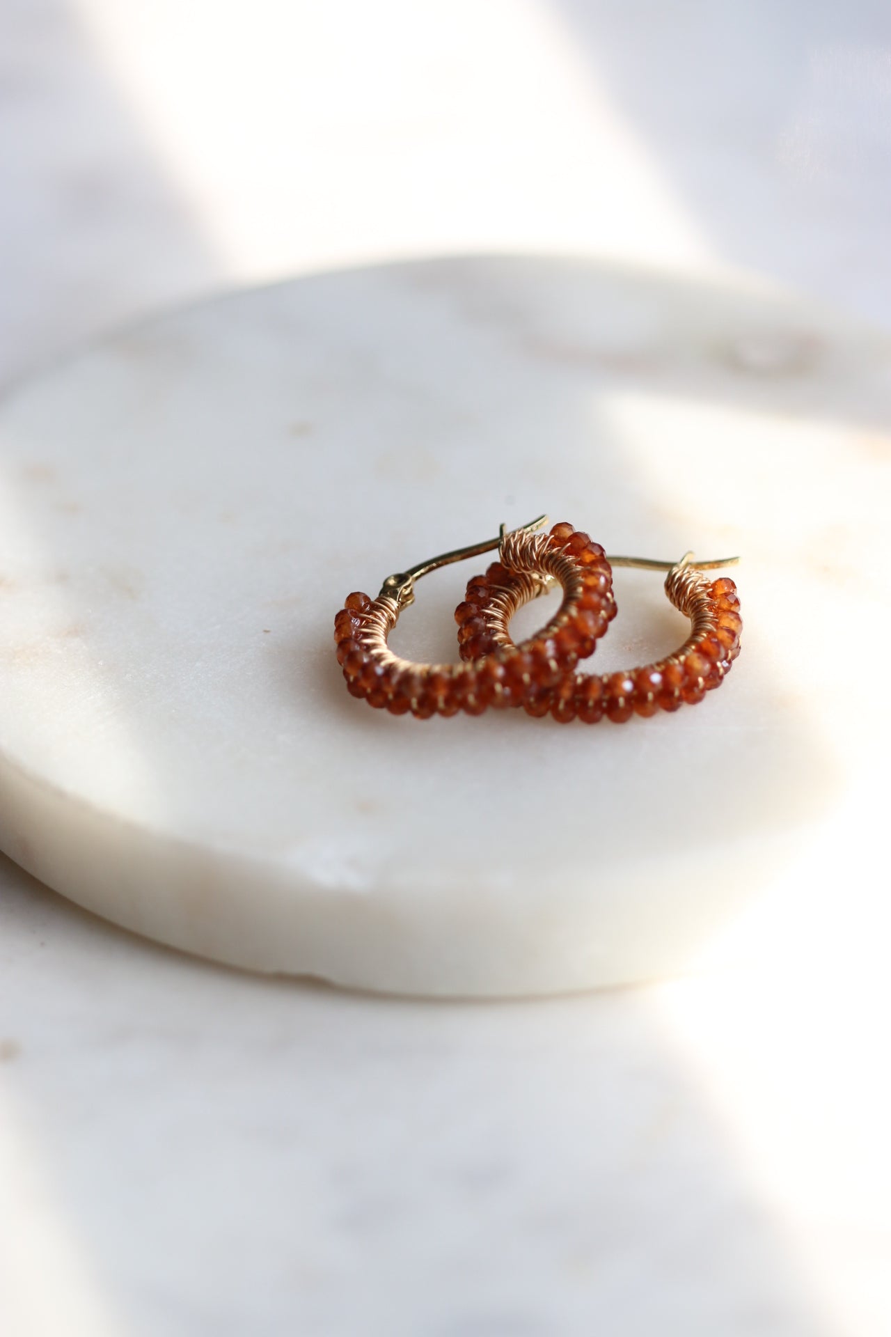 Kolczyki Hoop Princess z spessartynu