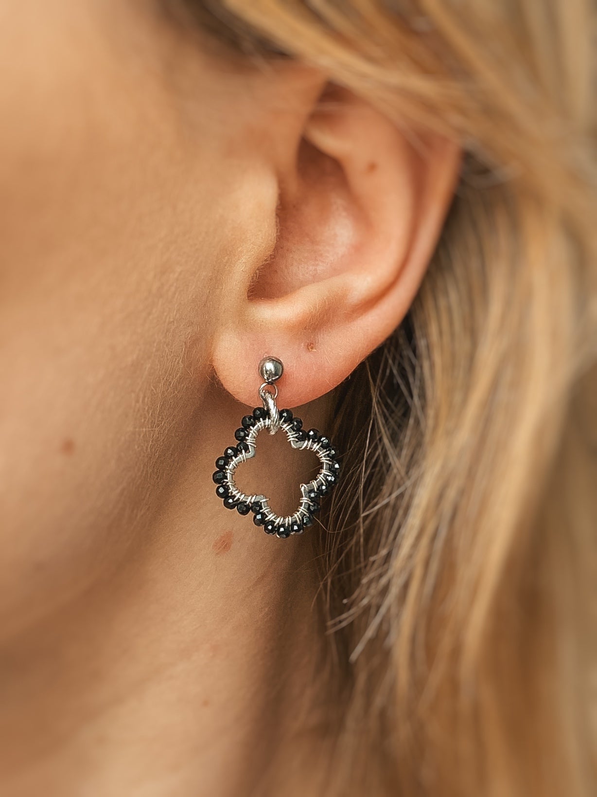 Kolczyki Princess LEIA mini z czarnego turmalinu