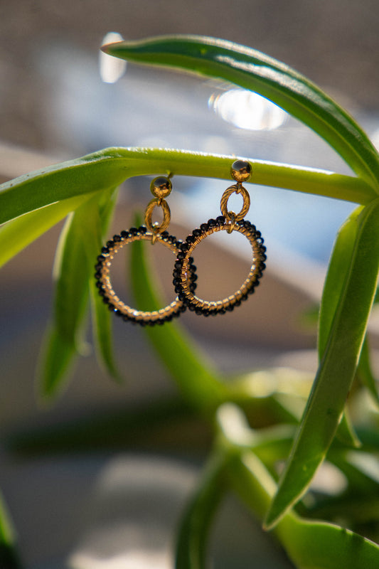 kolczyki GEORGIA z czarnego turmalinu