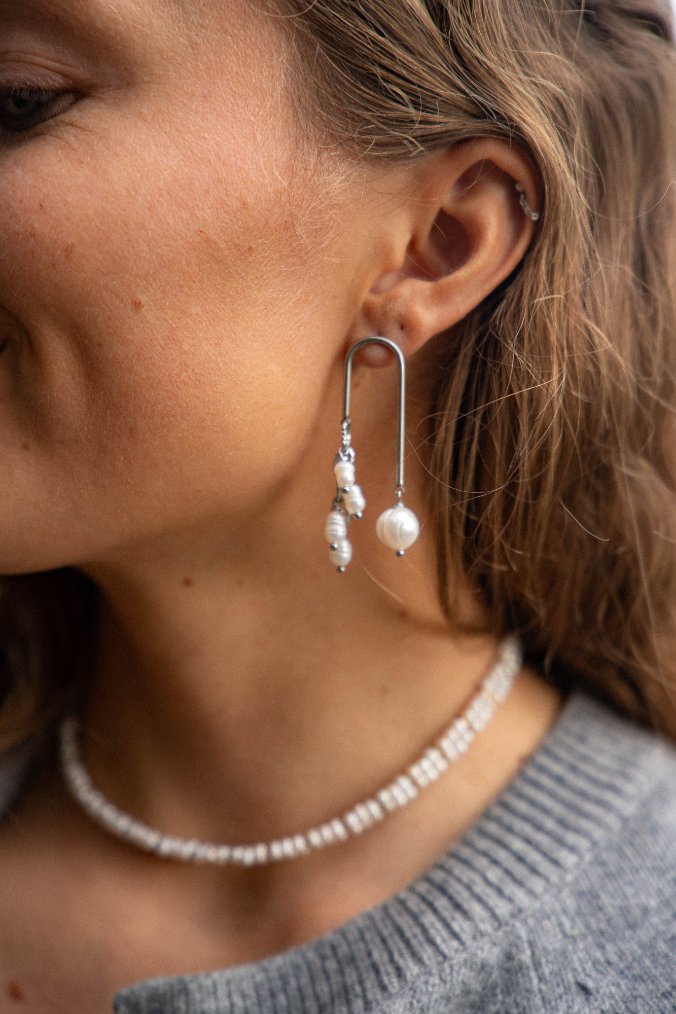 Kolczyki Love CAROLA z perłami • srebrne