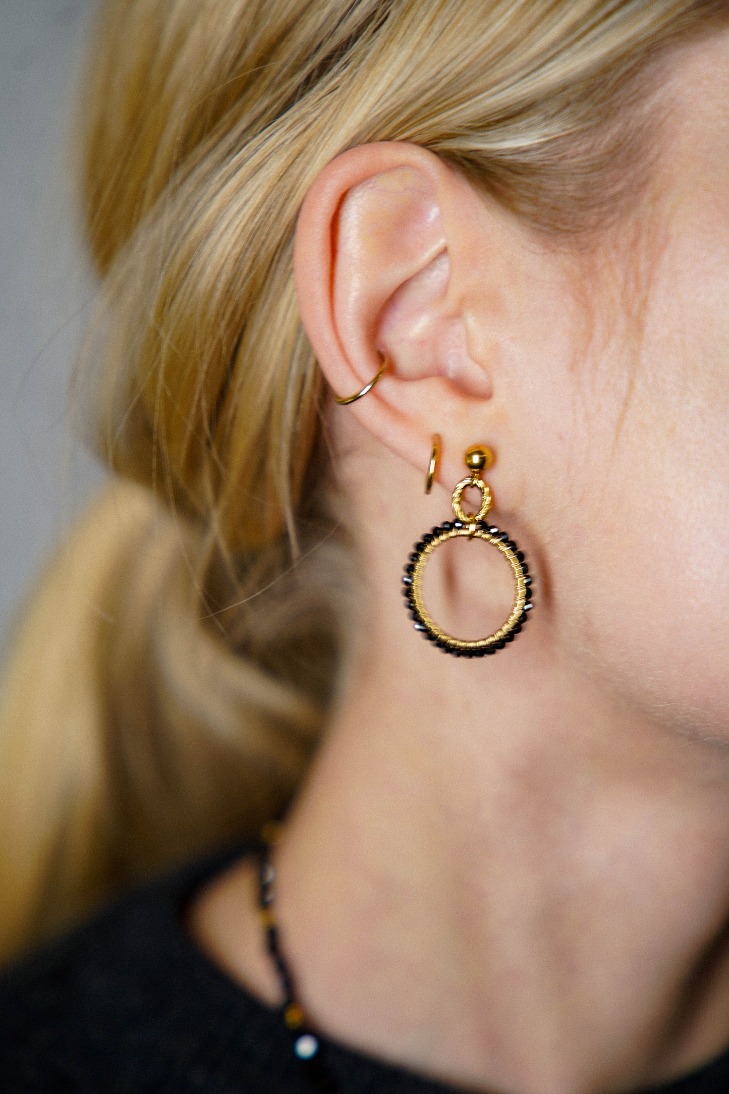 kolczyki GEORGIA z czarnego turmalinu