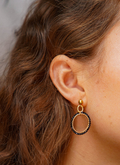 kolczyki GEORGIA z czarnego turmalinu