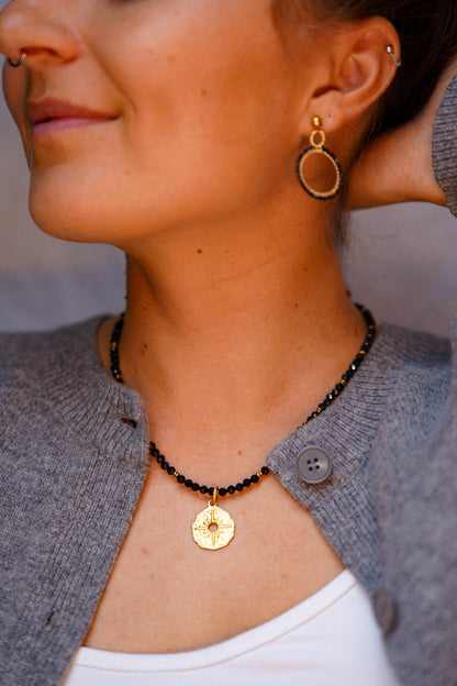 kolczyki GEORGIA z czarnego turmalinu