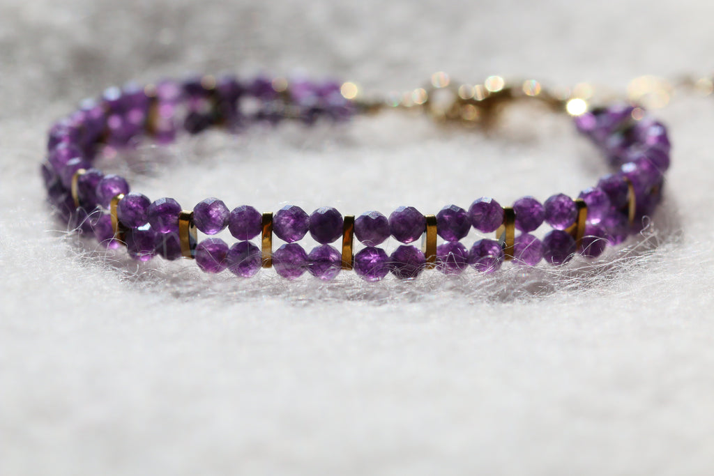 amara • podwójna bransoletka z ametystu