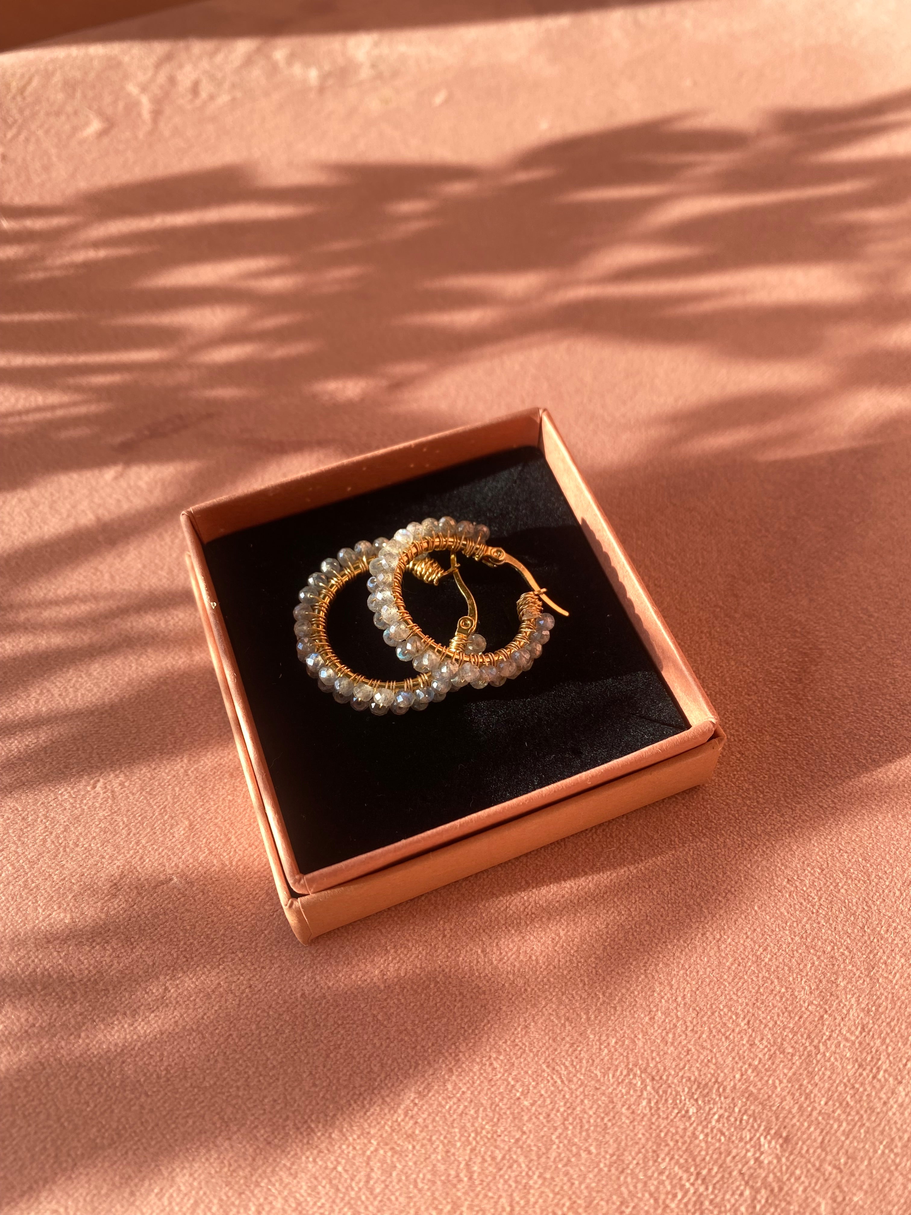 Kolczyki hoop Princess SELMA z labradorytu