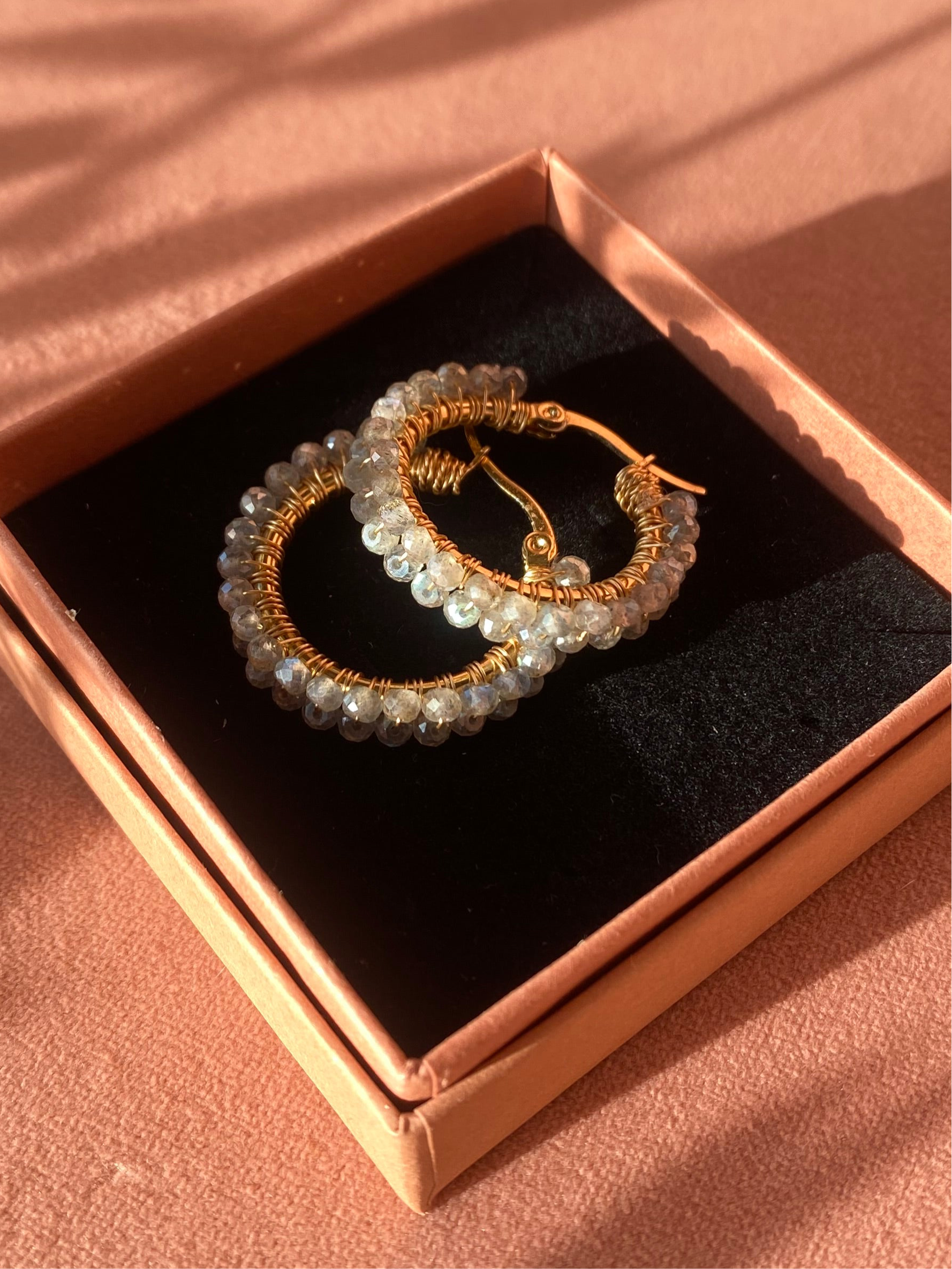 Kolczyki hoop Princess SELMA z labradorytu