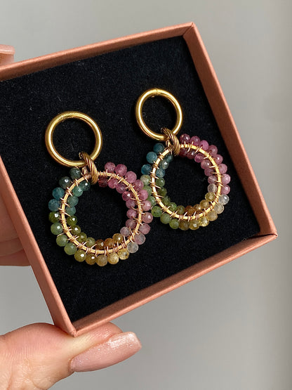 queen of colors • plecione kolczyki z turmalinu