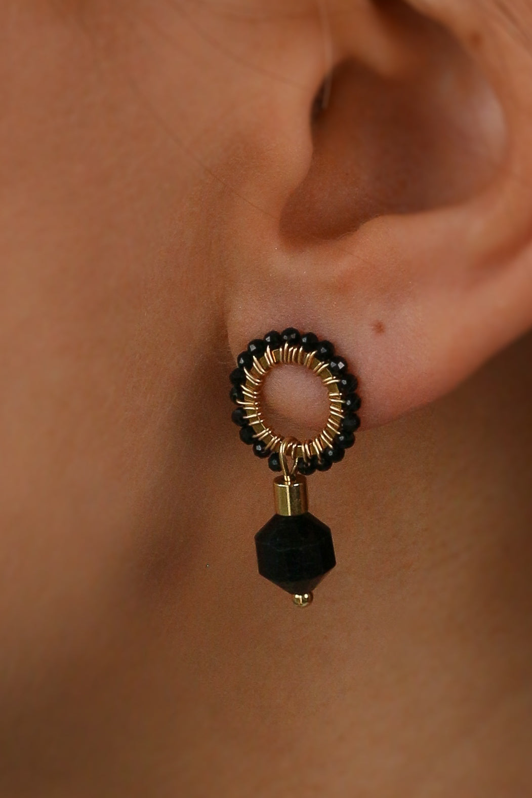 Kolczyki Princess CAROLINA II z czarnego turmalinu