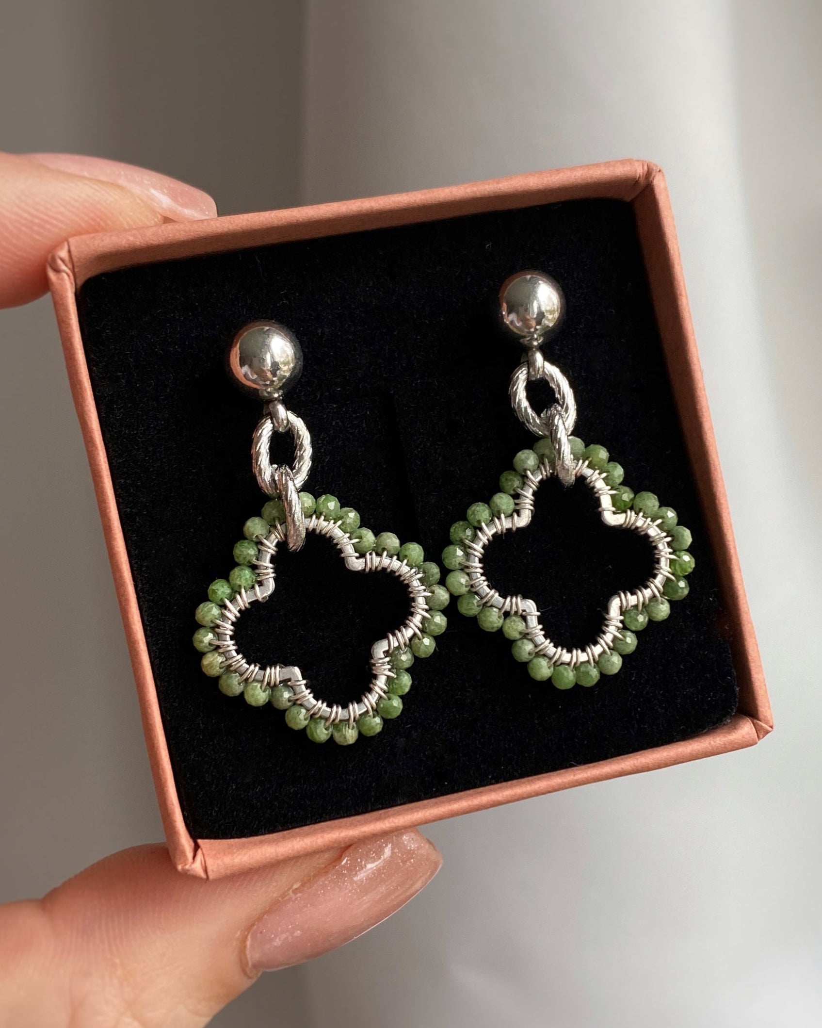 Kolczyki LEIA MINI z diopsydu