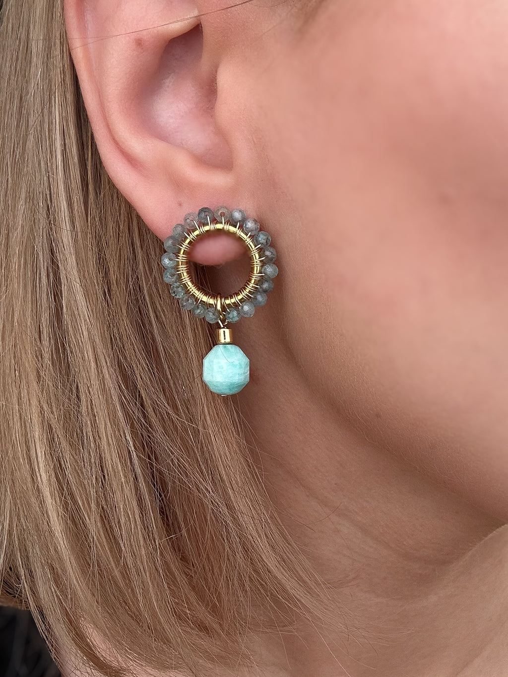 princess louise • plecione kolczyki z amazonitu