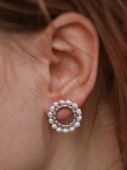 kolczyki love EMMA z naturalnych pereł